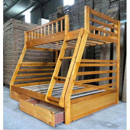B129 Oak : Giường 2 Tầng + Hộc Kéo - 1m / 1m4 B129 Oak : Giường 2 Tầng + Hộc Kéo - 1m / 1m4